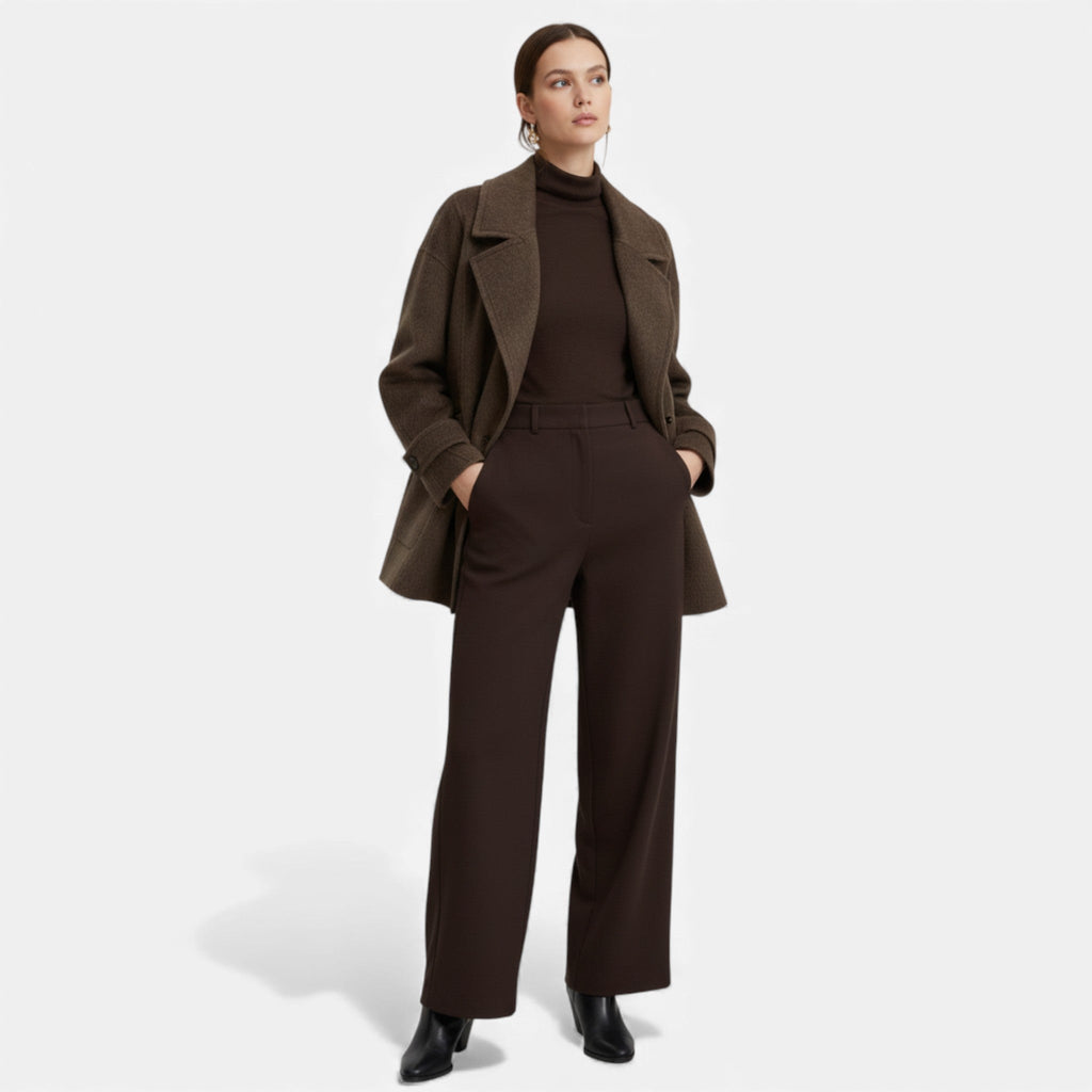 Cappotto invernale spesso da donna in misto alpaca