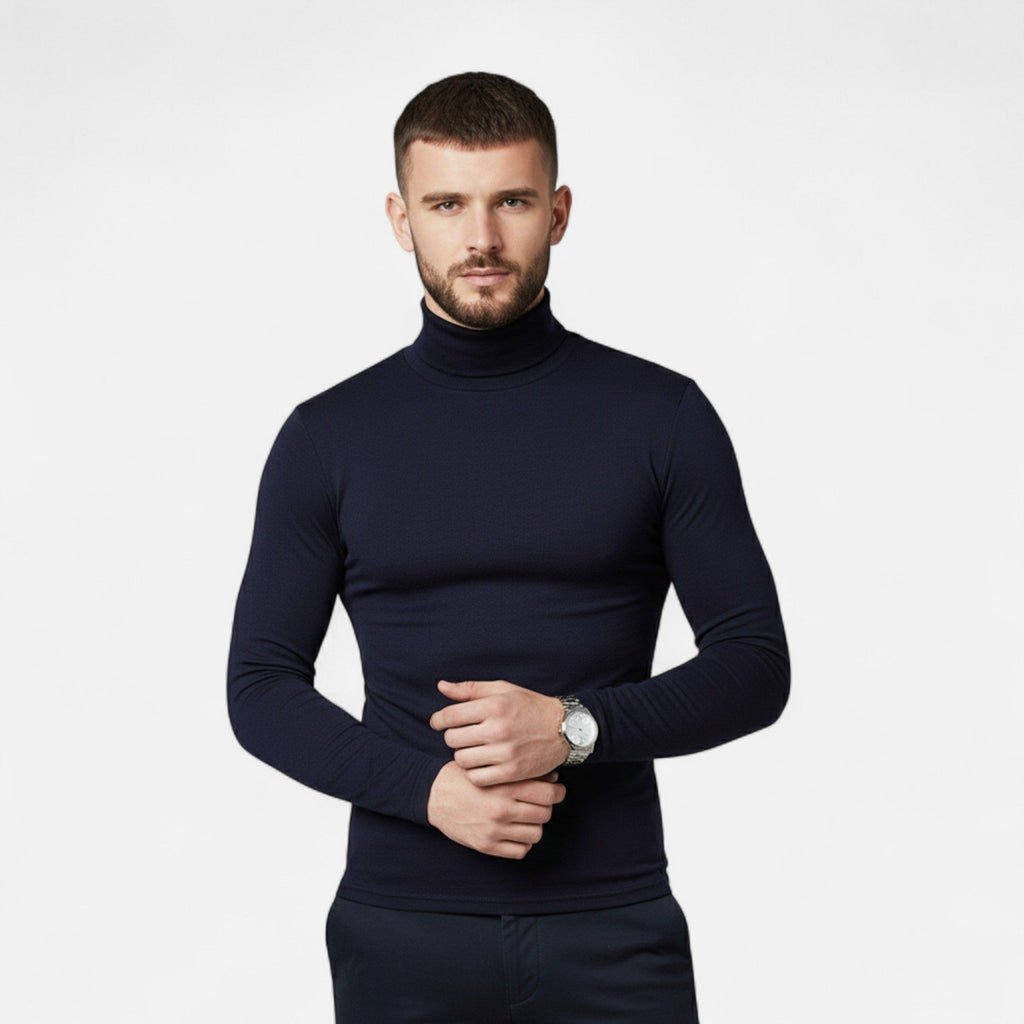 Suéter de cuello alto ajustado para hombre – Otoño Invierno elástico