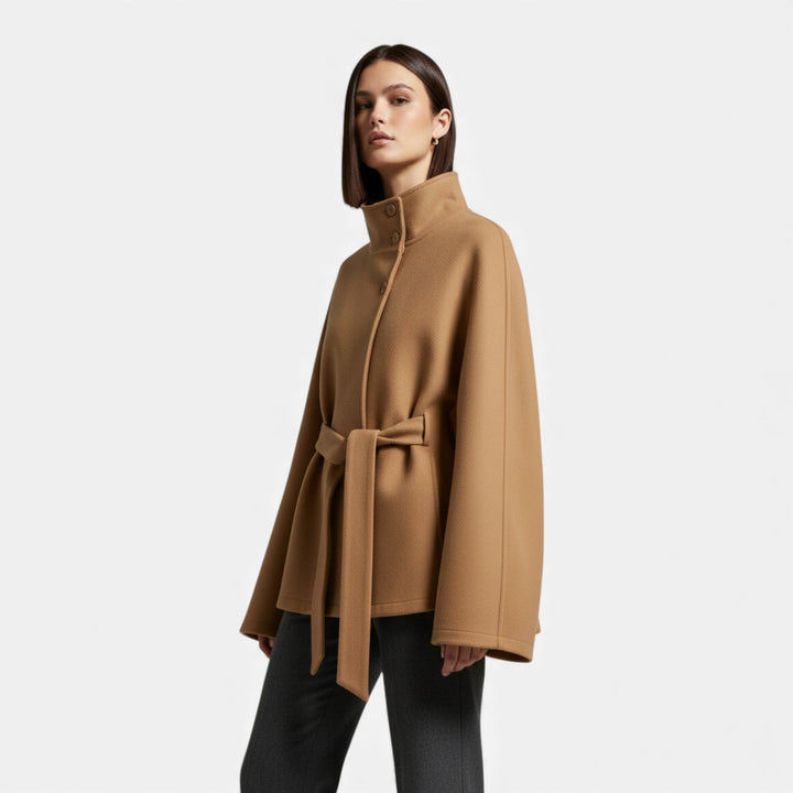 Women’s Classic Sophisticated Belted Flowing Cape Coat