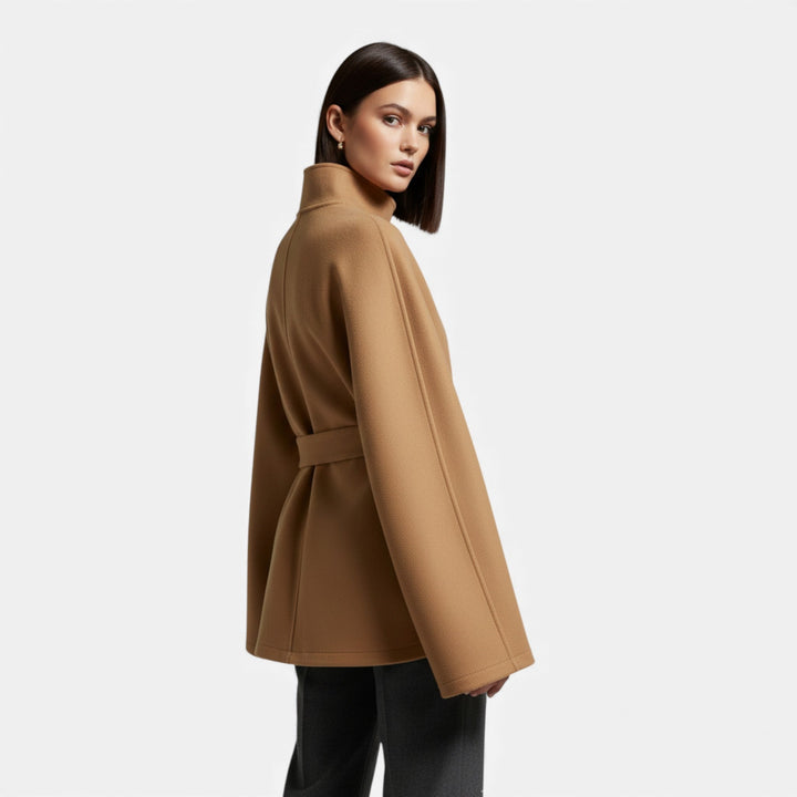 Women’s Classic Sophisticated Belted Flowing Cape Coat