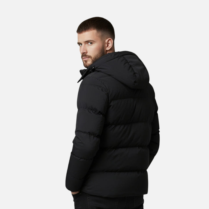 Men’s Timeless Layered Hooded Puffer Jacket for Winter