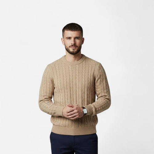 Men's Cotton Blend Round Neck Sweater