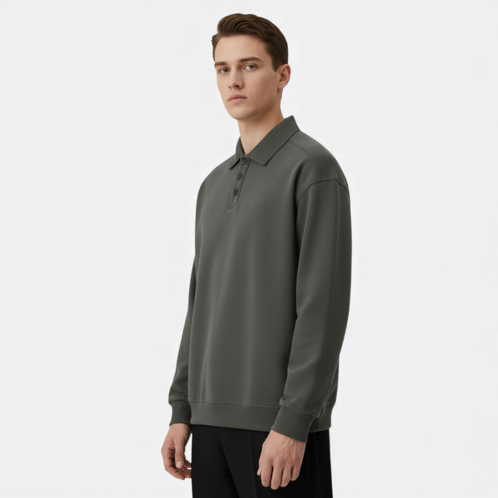 Suéter de punto tipo polo para hombre para otoño/invierno