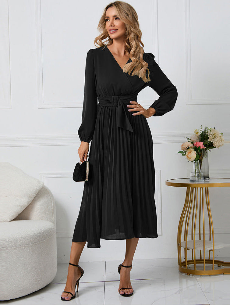 Vestido midi elegante de manga larga