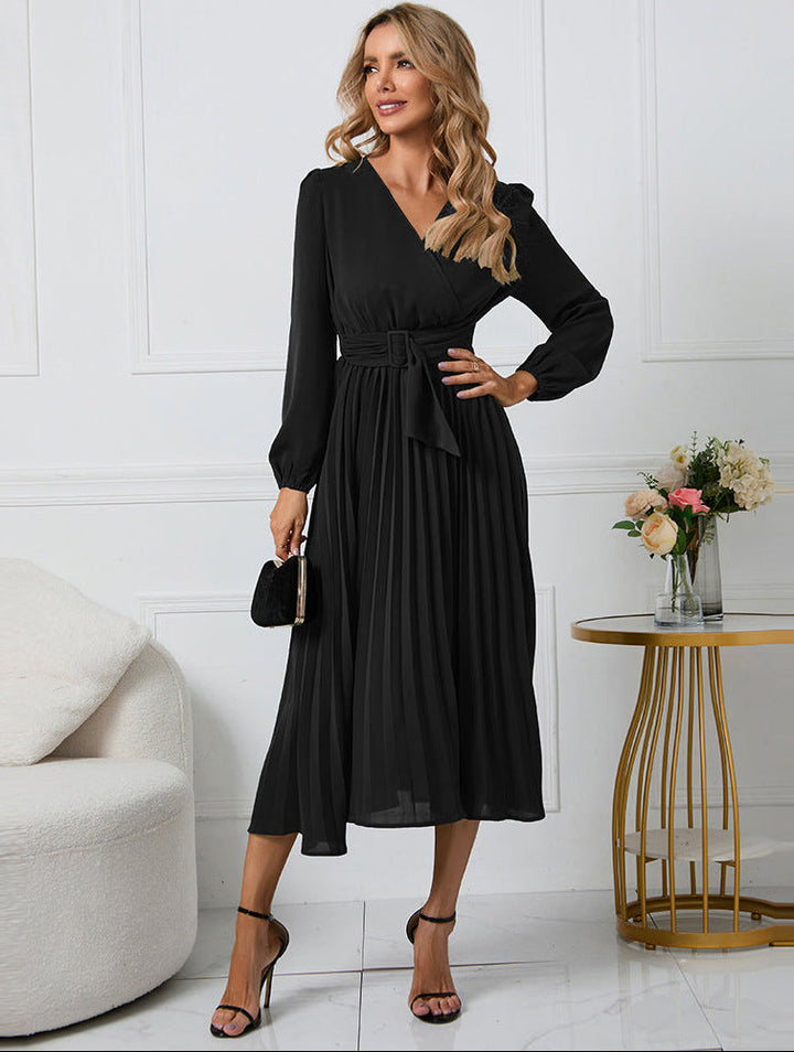 Vestido midi elegante de manga larga