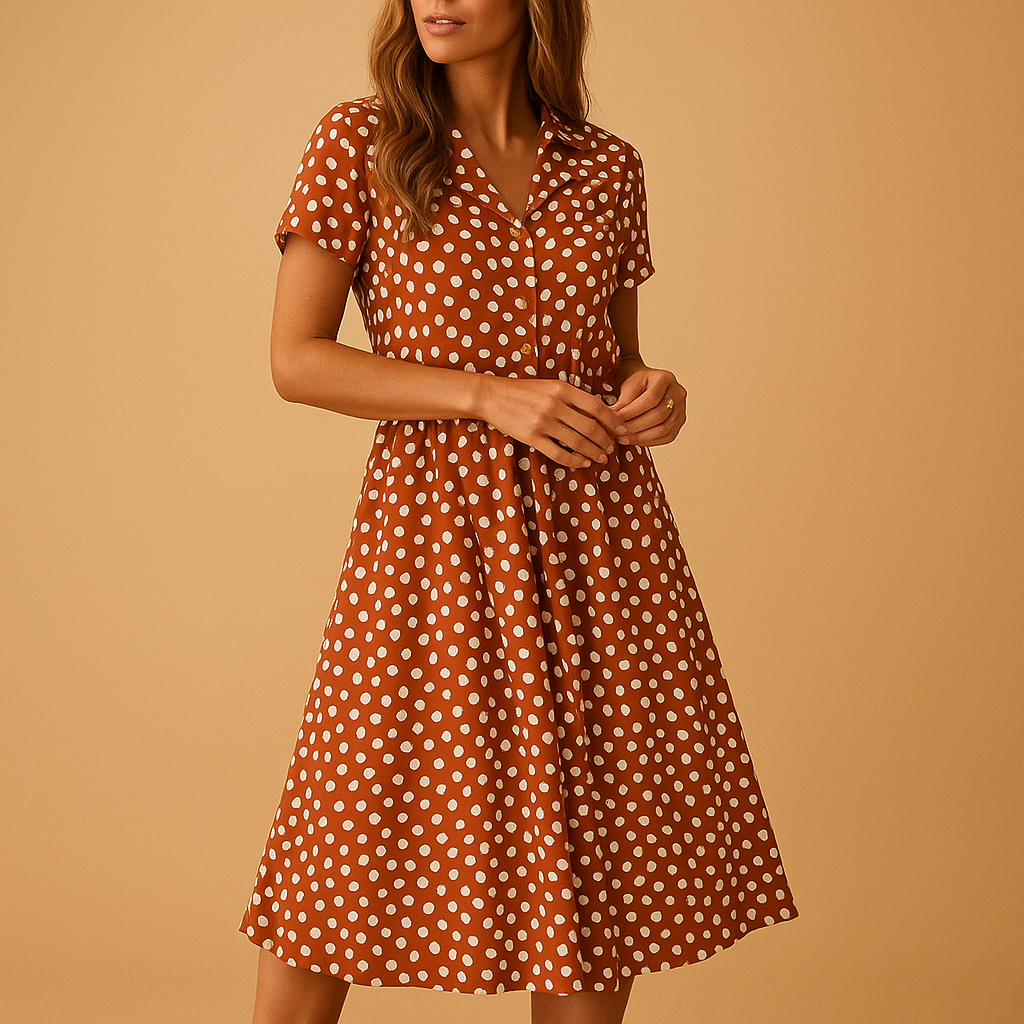 Women’s Versatile Breezy Midi A-Line Summer Dresses with V-Neckline