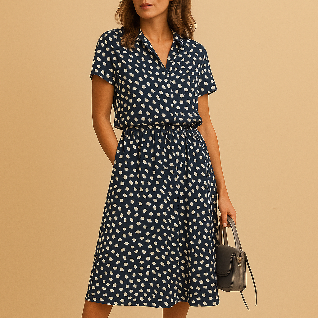 Women’s Versatile Breezy Midi A-Line Summer Dresses with V-Neckline