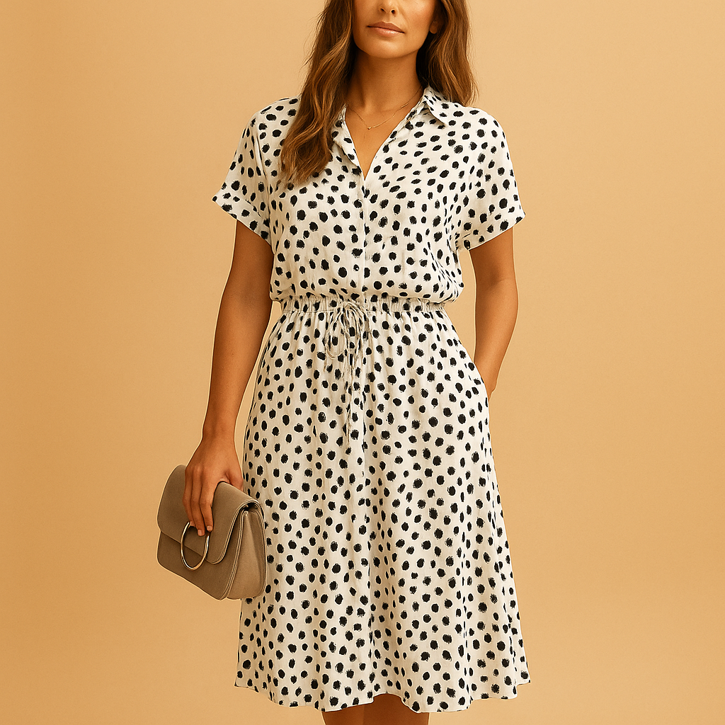 Women’s Versatile Breezy Midi A-Line Summer Dresses with V-Neckline