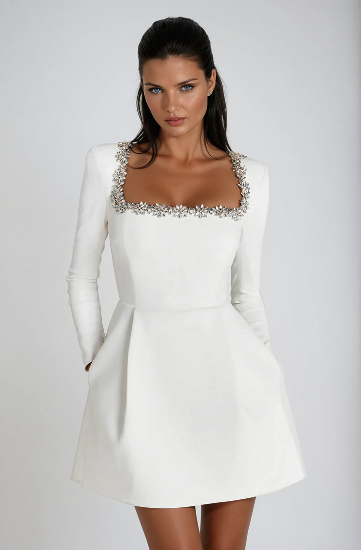 Vestido Mini para Ocasiones Sofisticadas con Drapeado Elegante