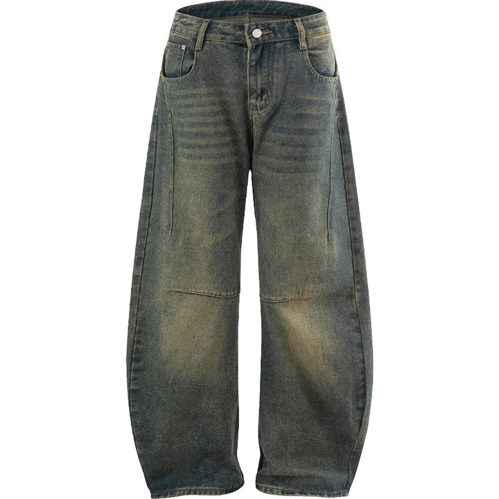 Nowoczesne męskie luźne, szerokie jeansy rekreacyjne z luźnymi nogawkami