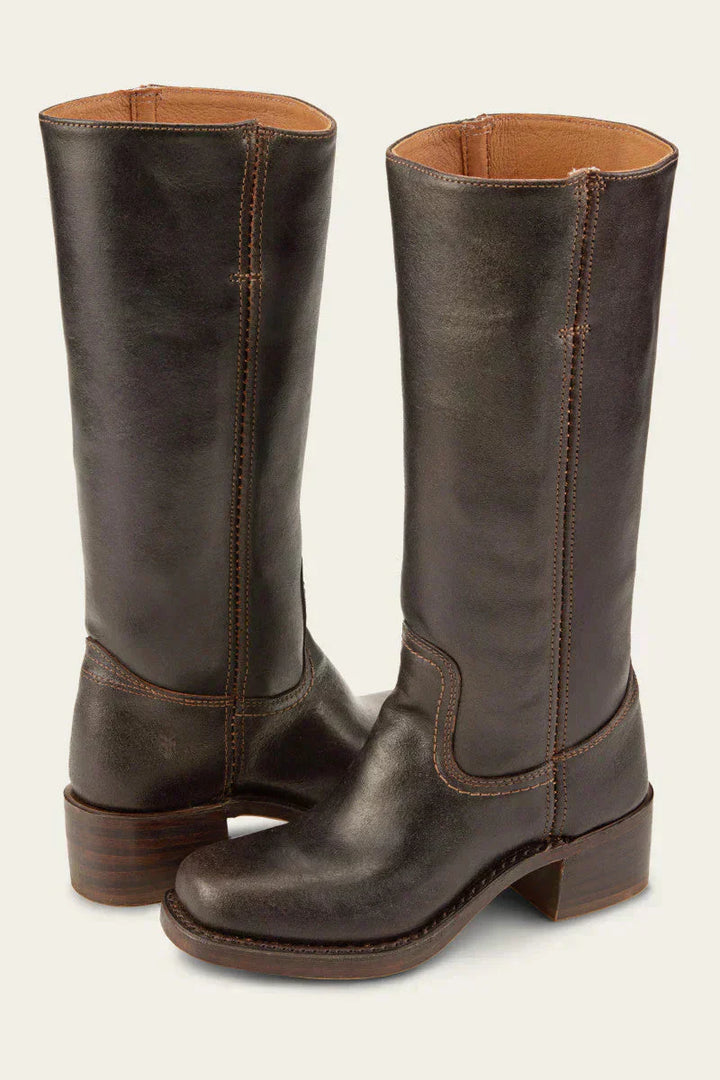 Slim Fit Structured Knee Boots