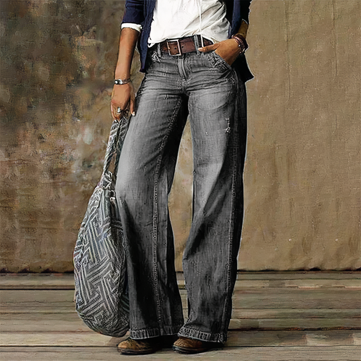Women's Fashion Denim High-Waist Straight Leg Jeans
