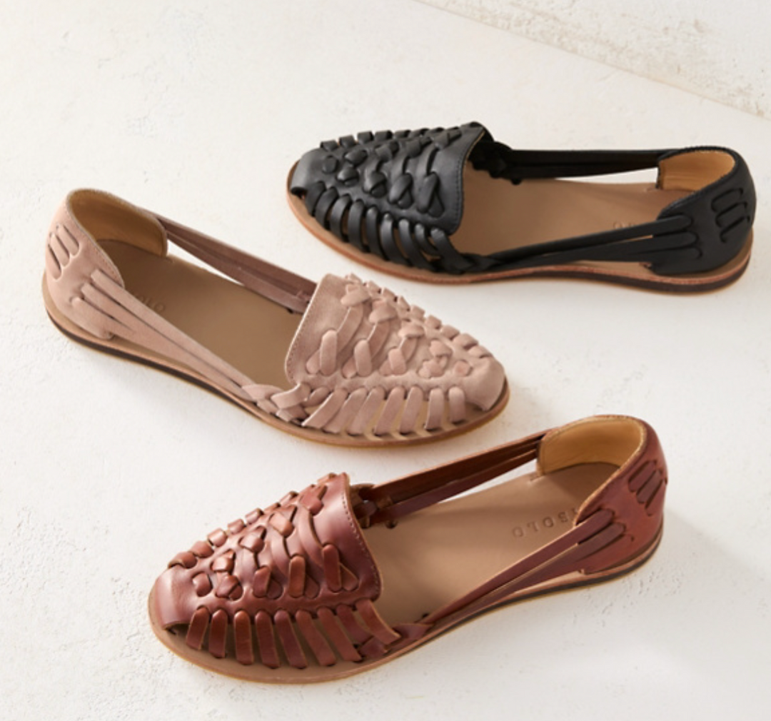 Woven Buckle Flat Sandals