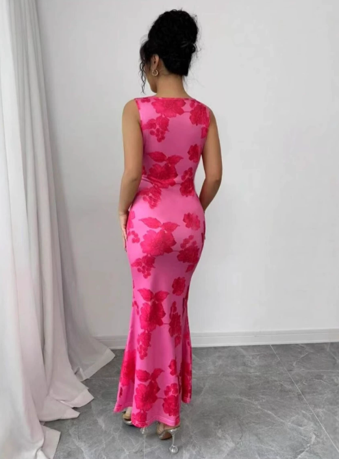 Women's Stunning Embroidered Bloom Design Maxi Dress