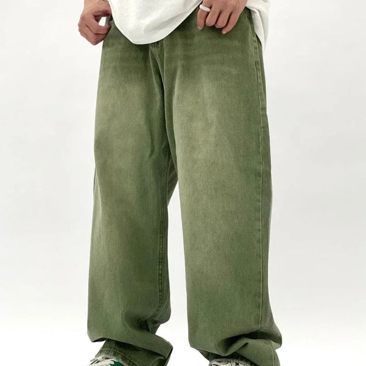 Luźne, streetwearowe, casualowe jeansy z szerokimi nogawkami dla mężczyzn