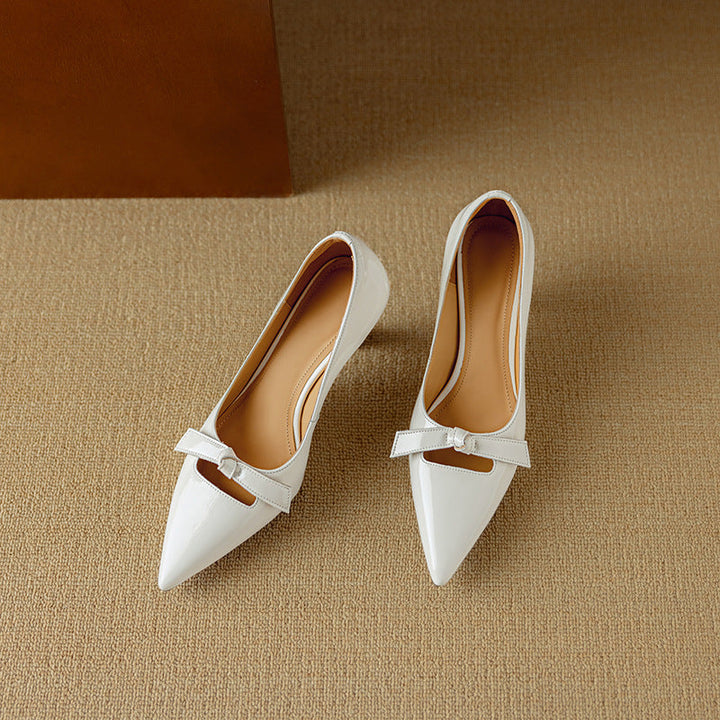 Zapatos de tacón kitten con detalle de lazo