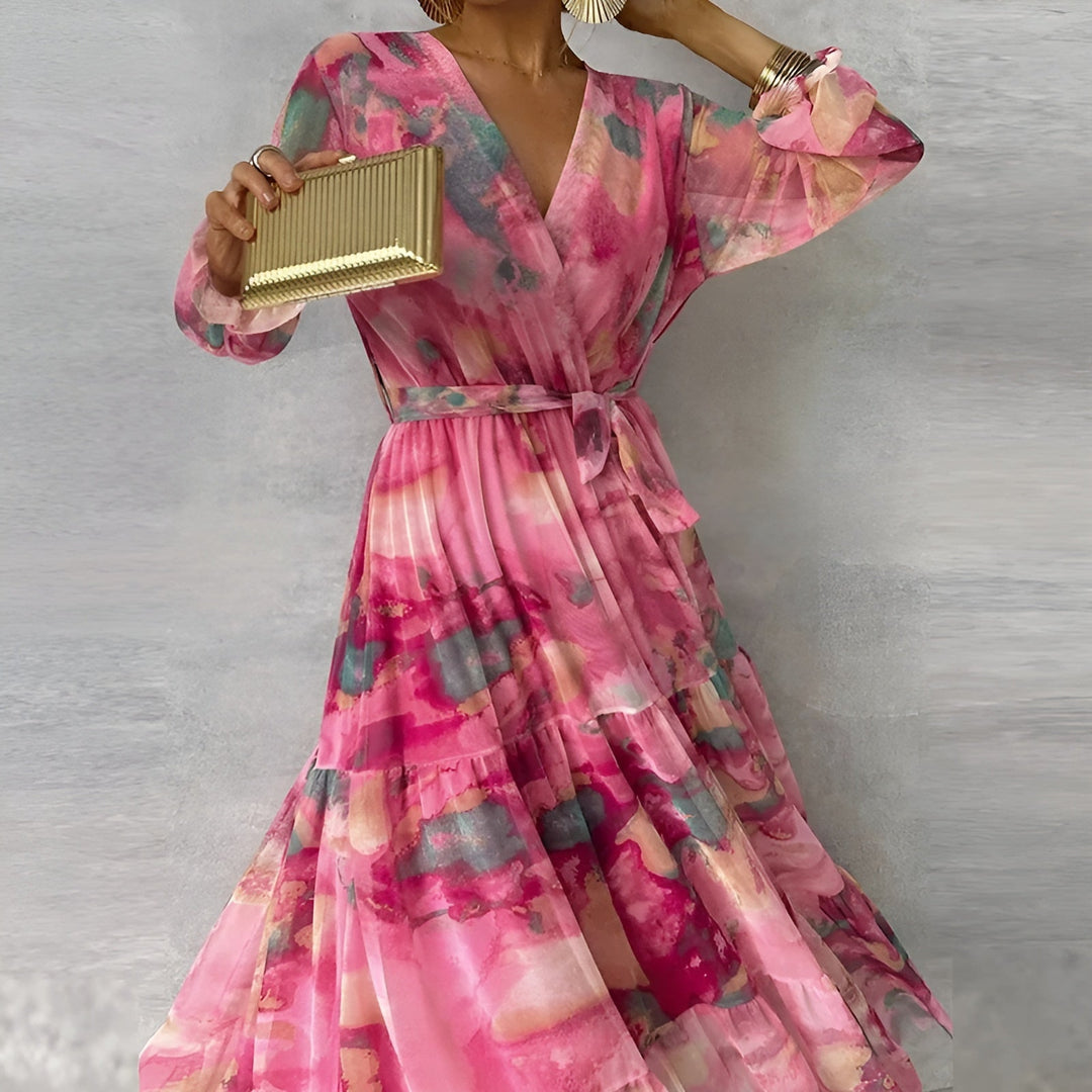 Women’s Floral Romantic Pleated Occasion Summer Dresses