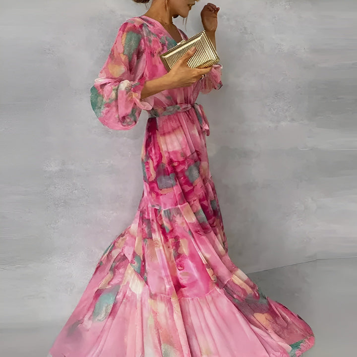 Women’s Floral Romantic Pleated Occasion Summer Dresses