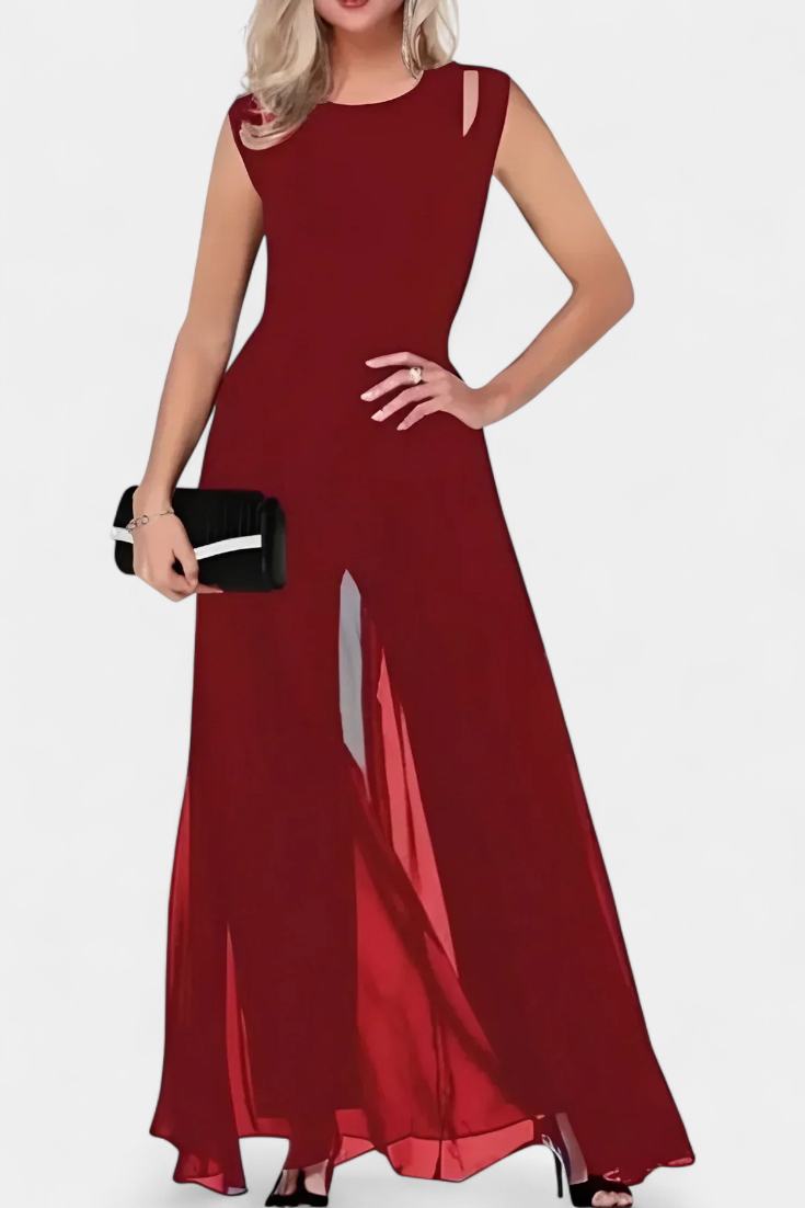 Nadia | Open-Shoulder Fluid Chiffon Jumpsuit