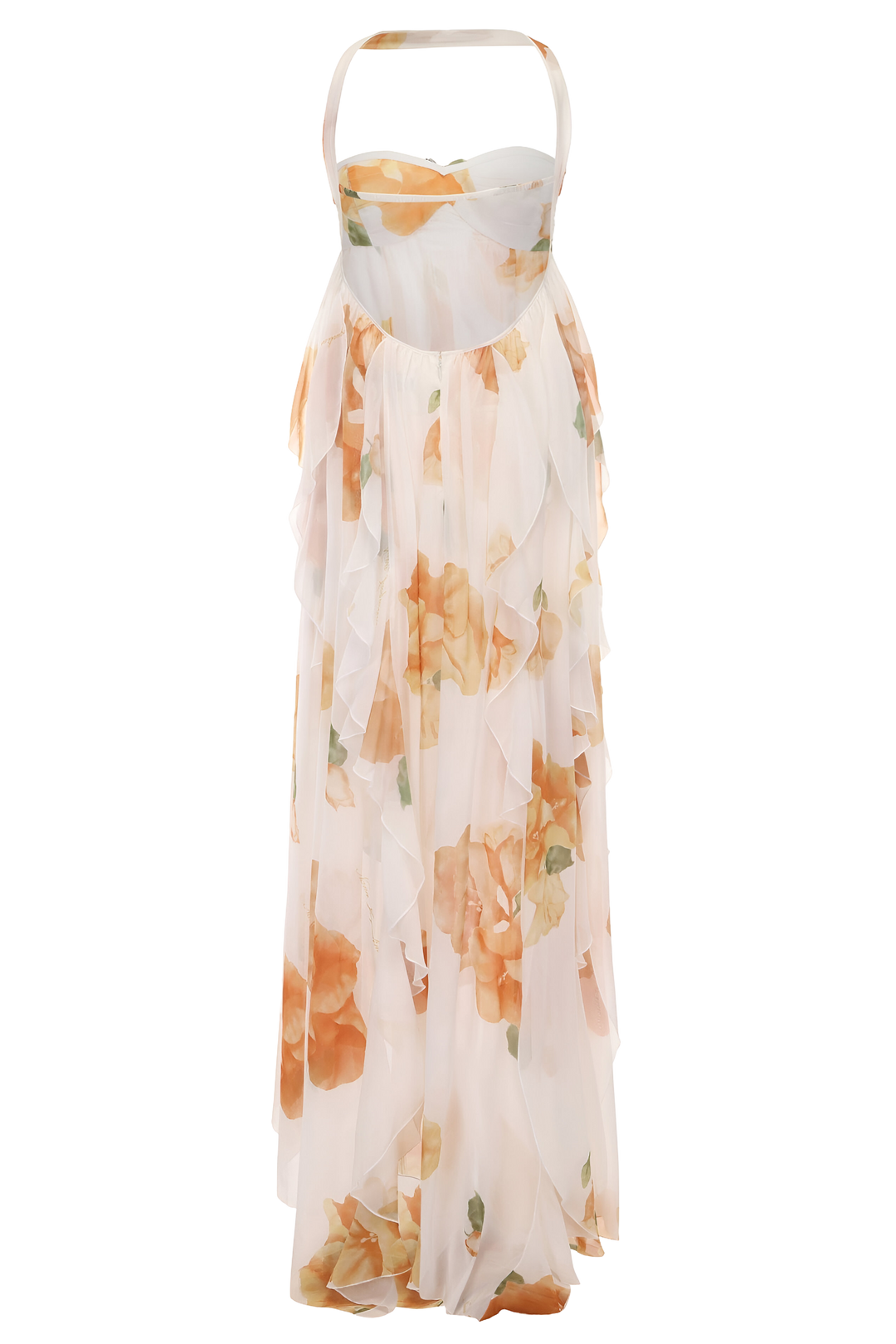 Vestido largo elegante con cuello halter