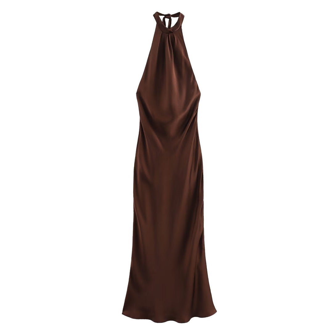 Vestido midi de terciopelo atemporal para mujer, listo para eventos al anochecer, para uso nocturno