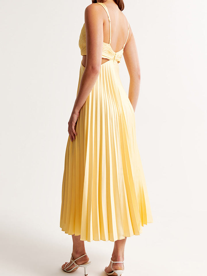Vestido largo de noche con escote en V elegante