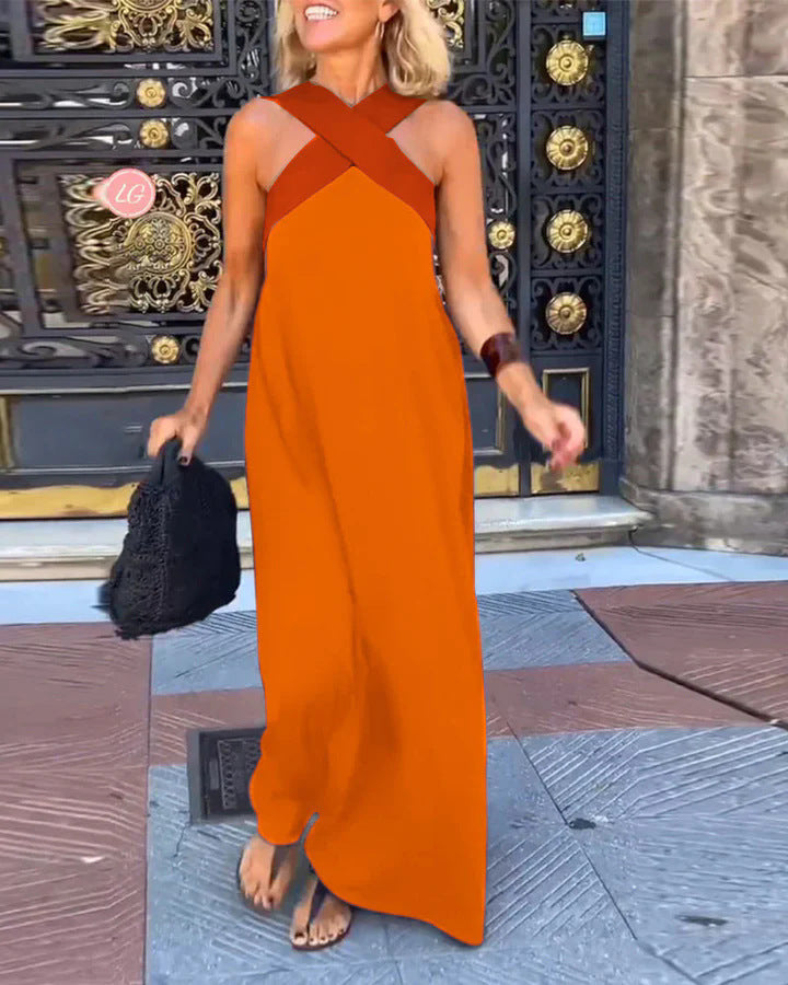 Vestido de verano con cuello cruzado