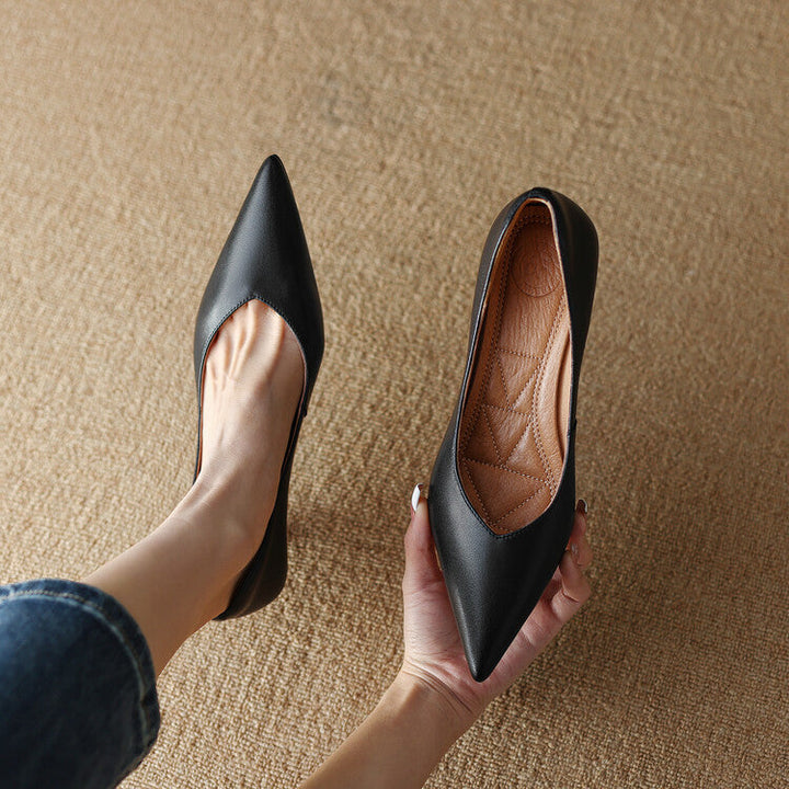 Pointed Toe Slip-On Kitten Heels