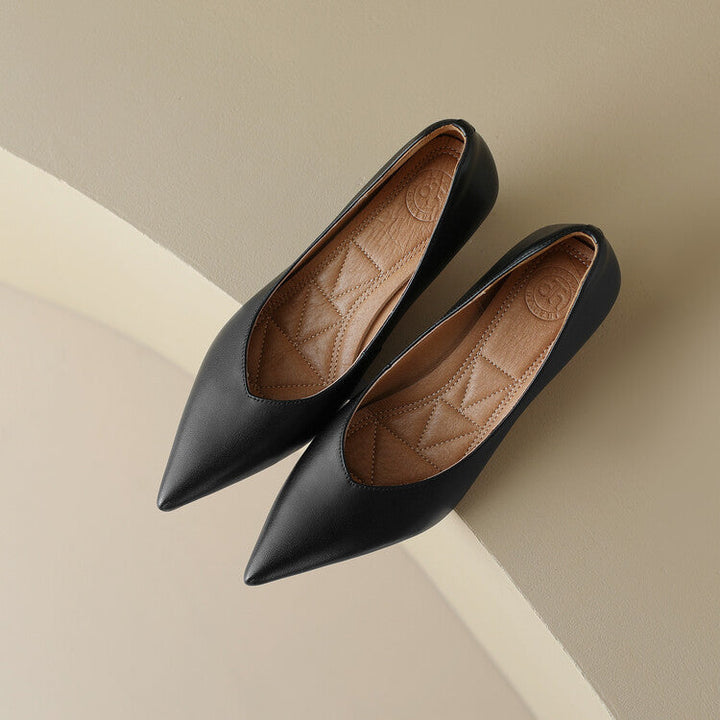 Pointed Toe Slip-On Kitten Heels