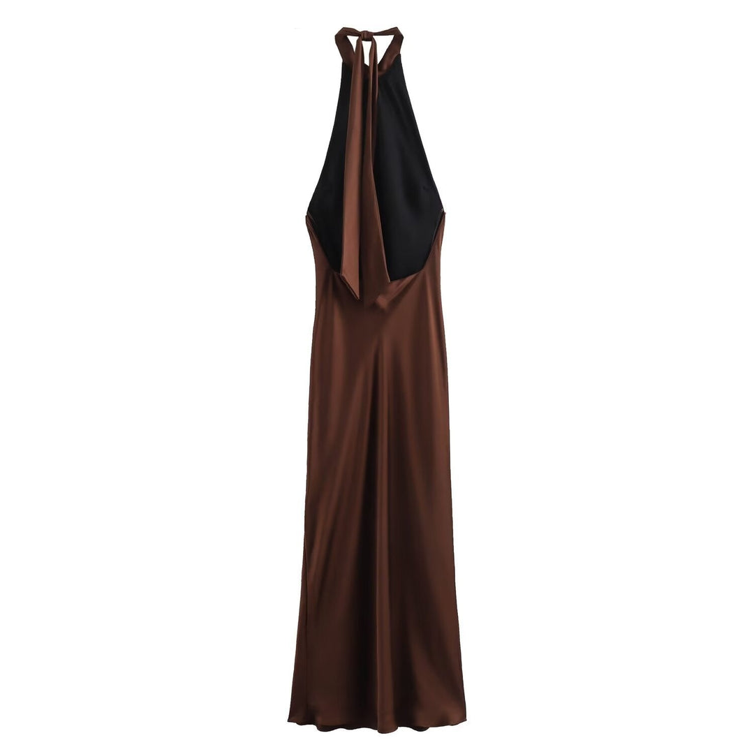 Vestido midi de terciopelo atemporal para mujer, listo para eventos al anochecer, para uso nocturno