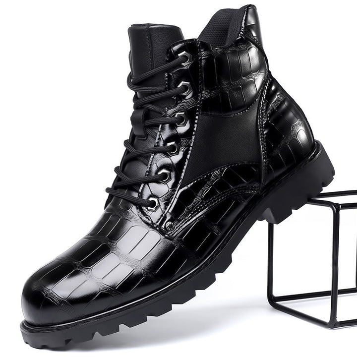 Modern Adventure Combat Outdoor Embossed Ankle Men's Boots