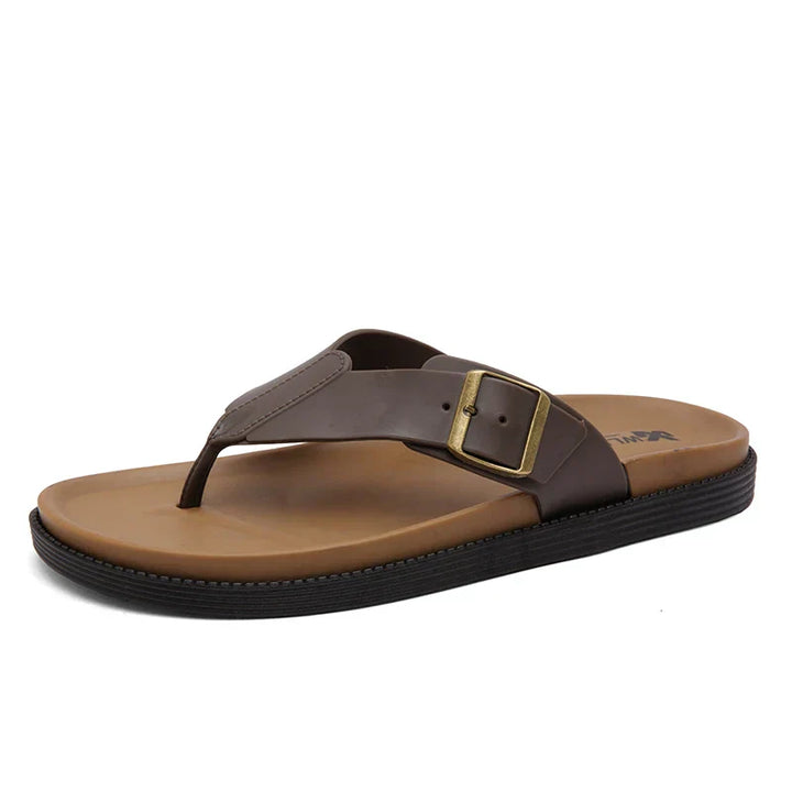 Vegan Leather Flat Sandals