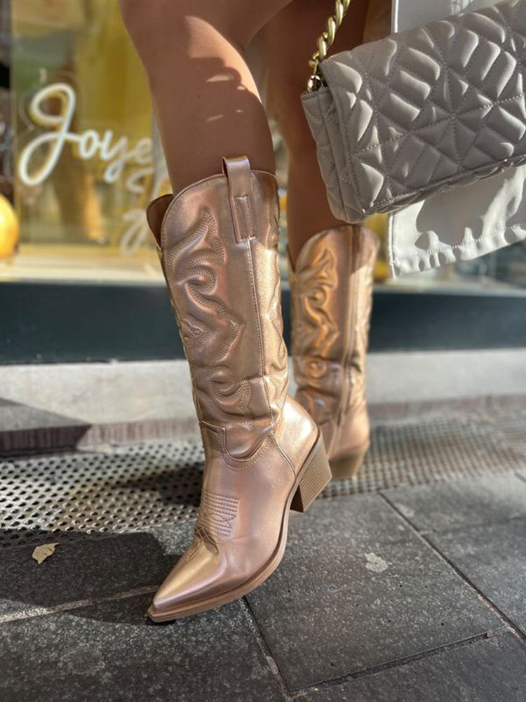 Metallic Western Cowboy Boots