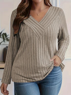 Maglia casual a maniche lunghe comoda taglia forte