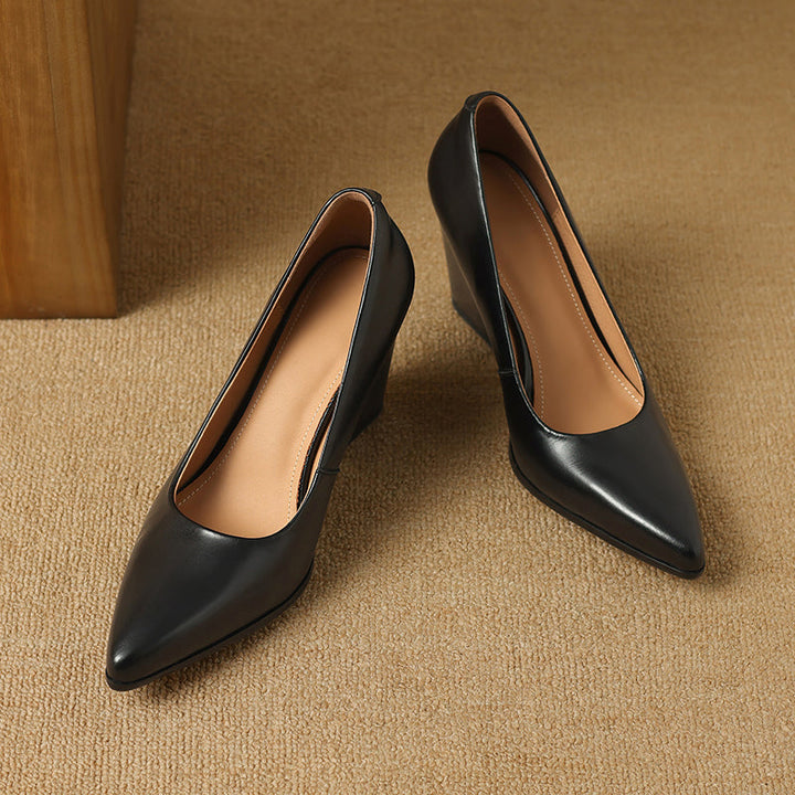 Pointed Toe Slip-On Work Heels