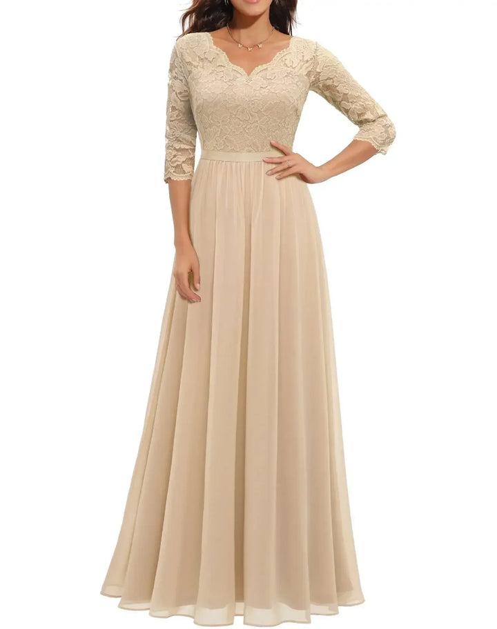 Vestido largo maxi elegante de encaje