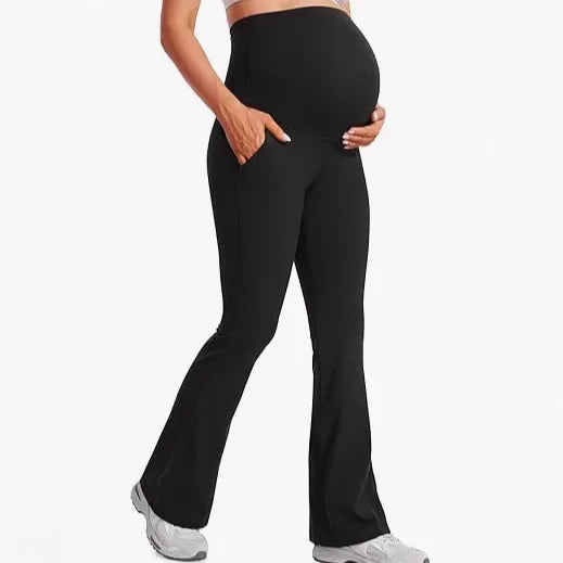 Vestidos de maternidad flexibles con pantalones de soporte para el vientre para mujer