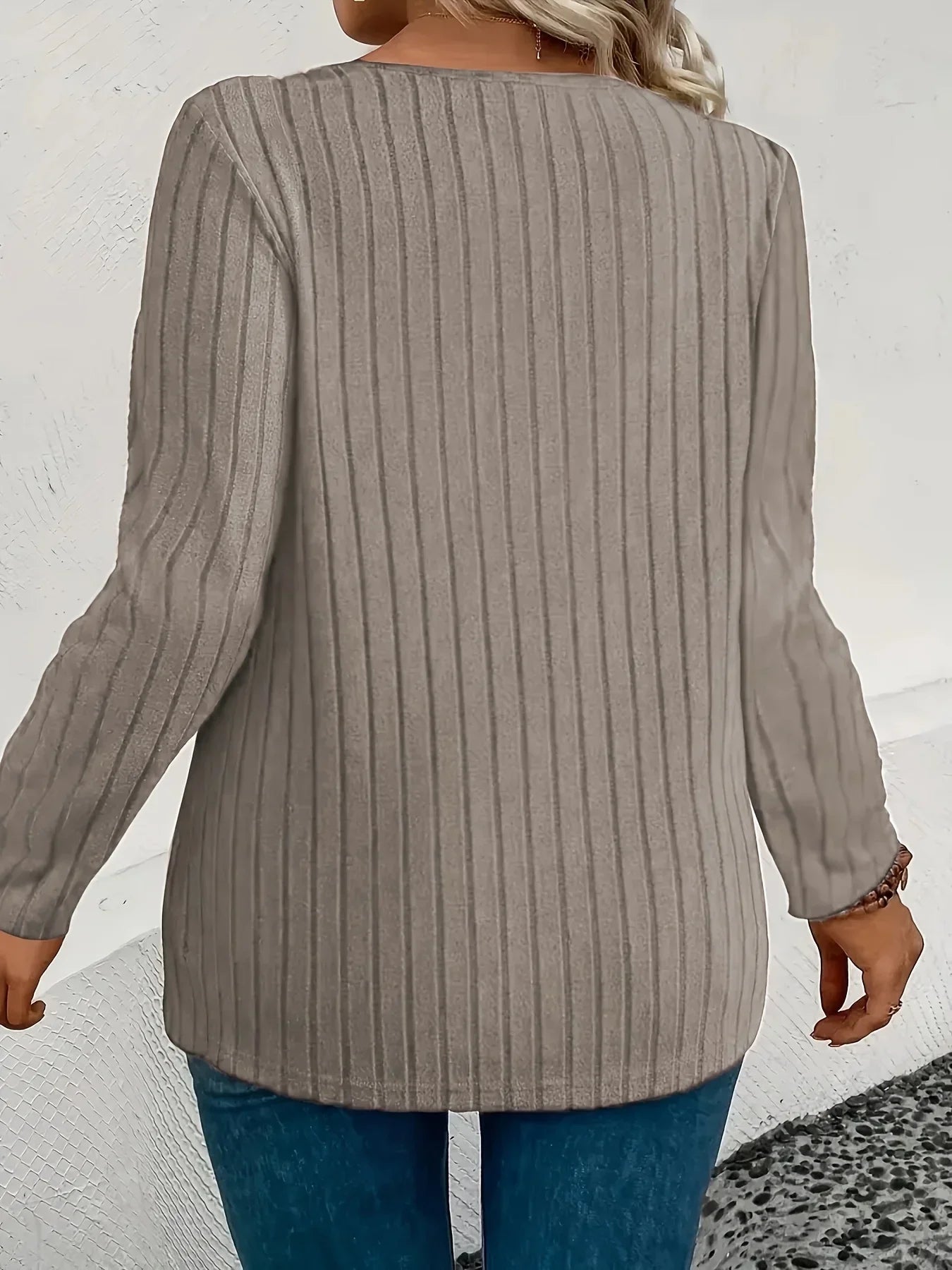Maglia casual a maniche lunghe comoda taglia forte