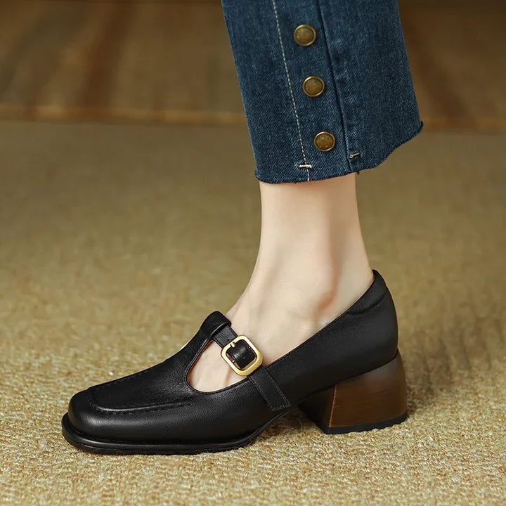 Square Toe Mary Jane Heels Sandals