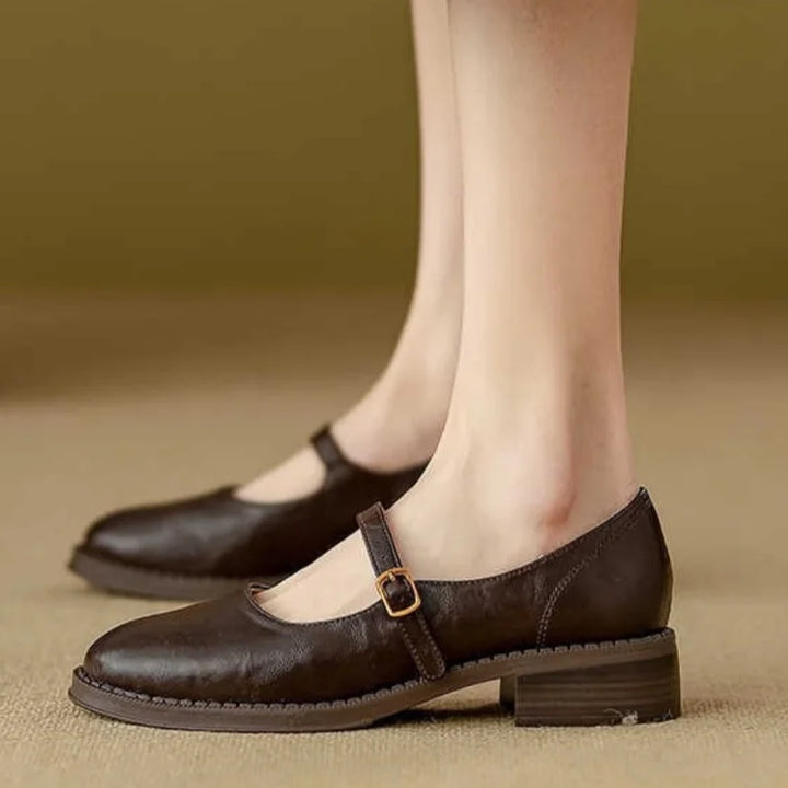 Zapatos Mary Jane con correa de cuero