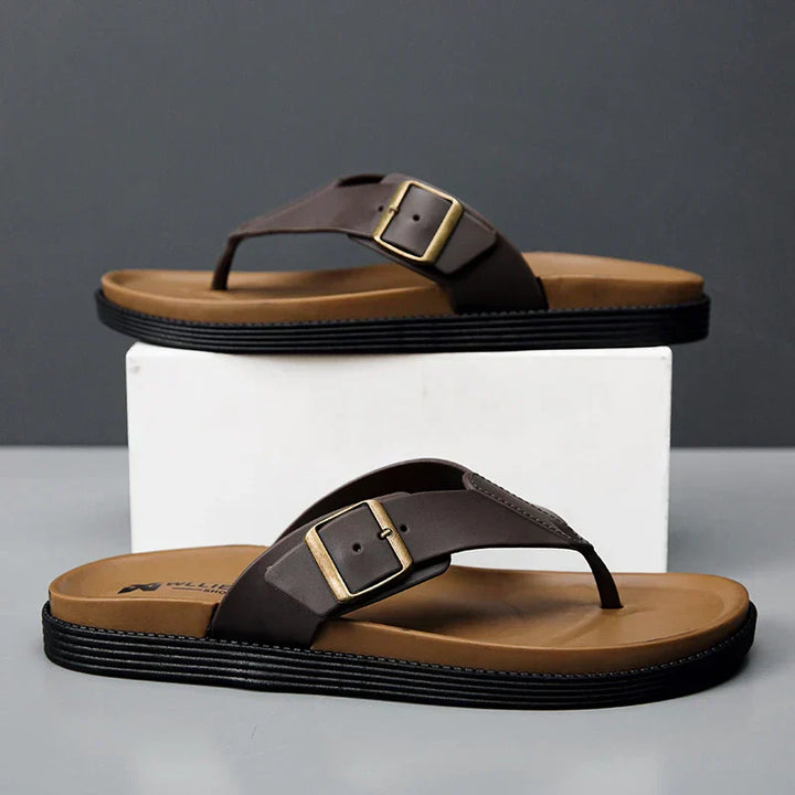 Vegan Leather Flat Sandals