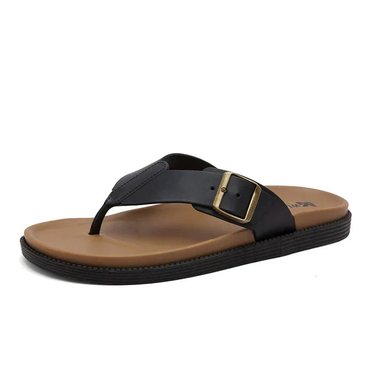 Vegan Leather Flat Sandals