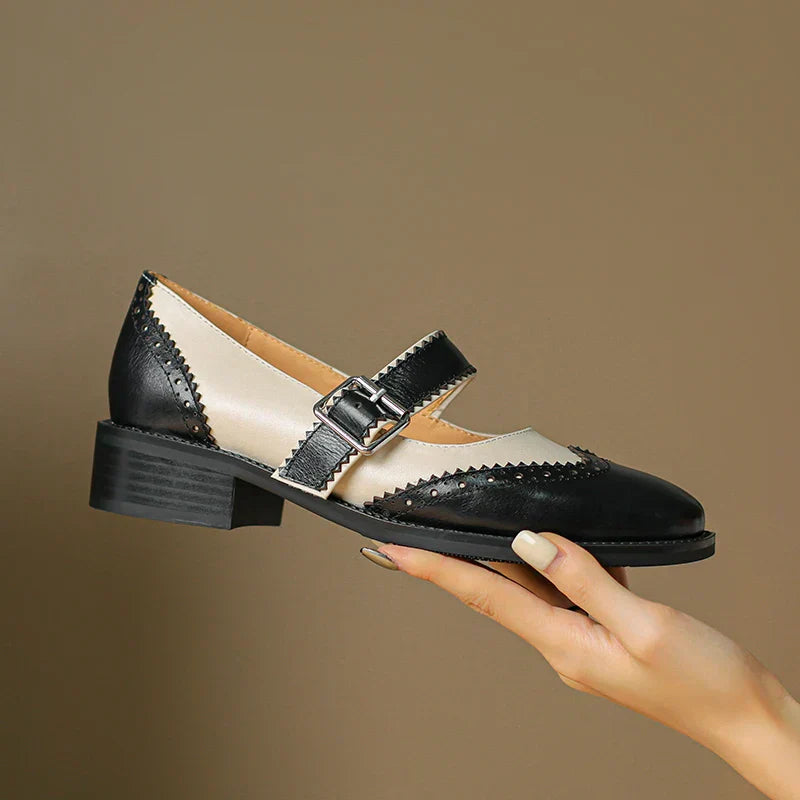 Zapatos de tacón Mary Jane bicolor