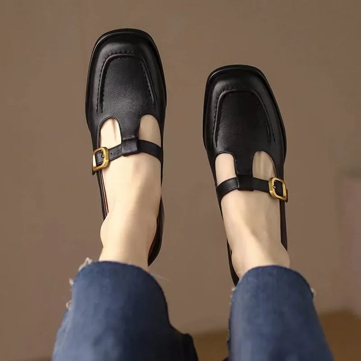 Square Toe Mary Jane Heels Sandals
