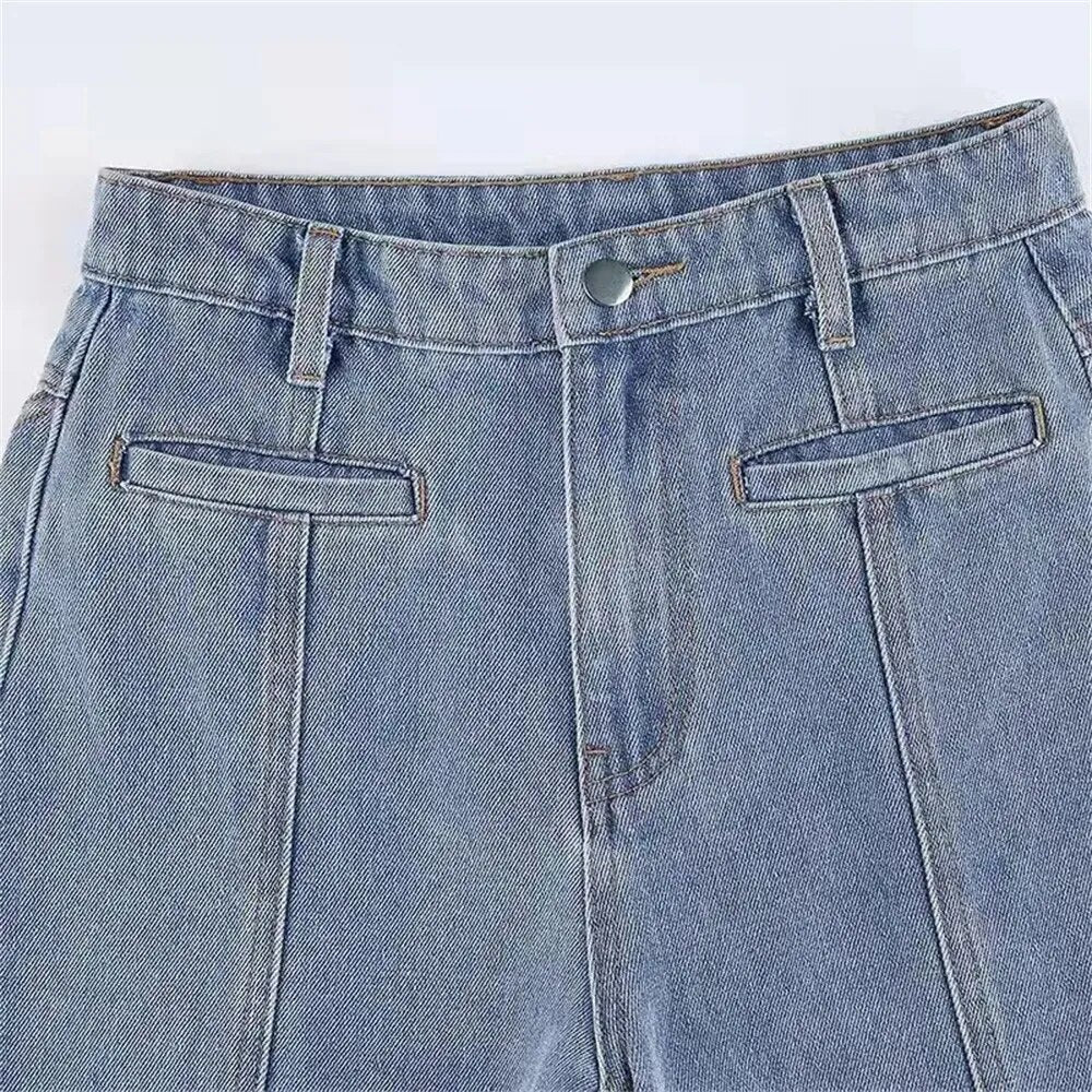 Rugged Classic Red Star Leisure Flare Jeans for Women