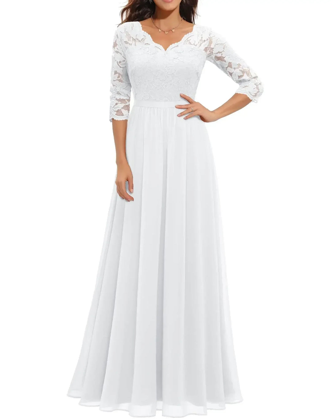 Vestido largo maxi elegante de encaje