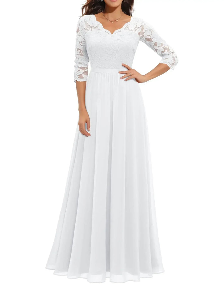 Vestido largo maxi elegante de encaje