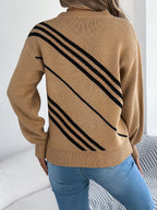 Maglione a blocchi di colore con trama twill