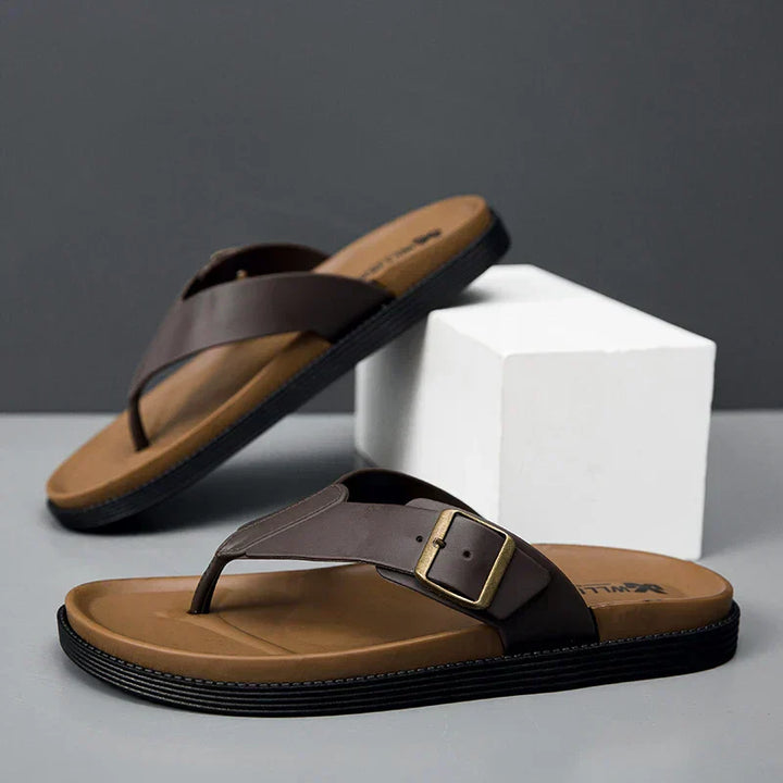 Vegan Leather Flat Sandals