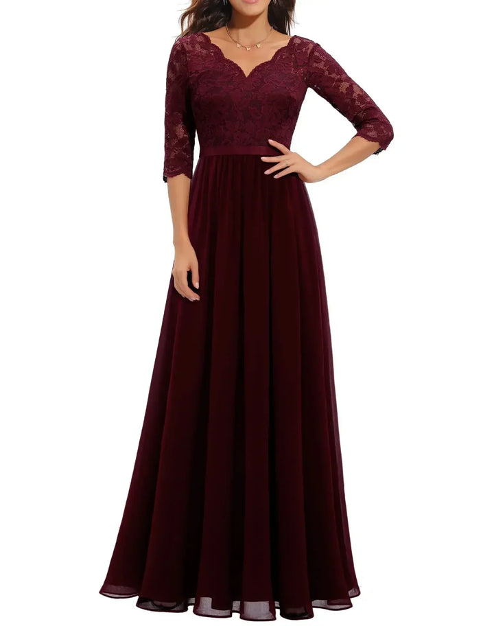 Vestido largo maxi elegante de encaje